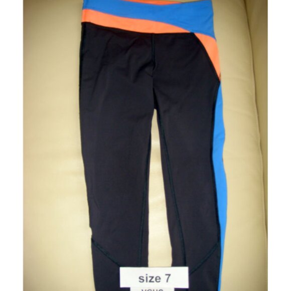 Ivivva Other - Ivivva by Lululemon🍋ankle leggings grey blue orange pocket on the back size 7